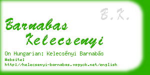 barnabas kelecsenyi business card